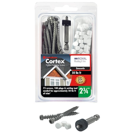 Fastenmaster Deck Screw, #9 x 2-3/4 in, Trim Head, Torx Drive, 75 PK FMCTXT234-RY50S